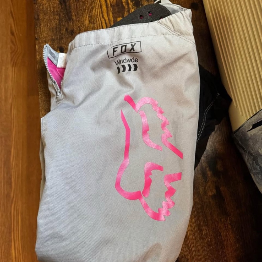 Fox Worldwide Light Gray Jacket with Pink Logo
